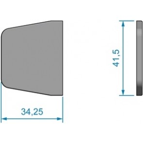 RVS scharnier-afdekkapje 3425 x 415mm