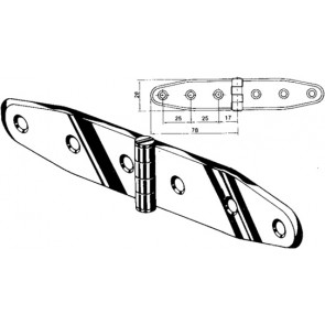 Roca staartscharnier vlak RVS 156 x 30 mm 441136