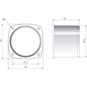 Ventilatie rooster RVS 82 x 82mm