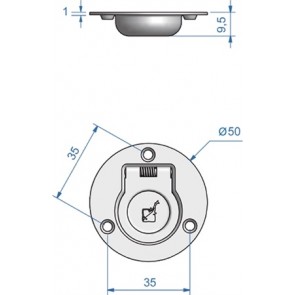 RVS ronde luikring 50 mm