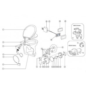 Jabsco Pomp Kit 24V DeLuxe Flush Toilet