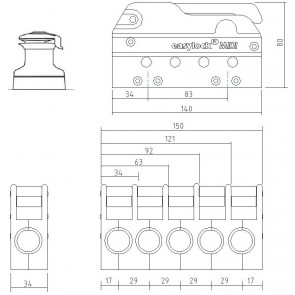 EasyLock Midi valstopper dubbel - zwart