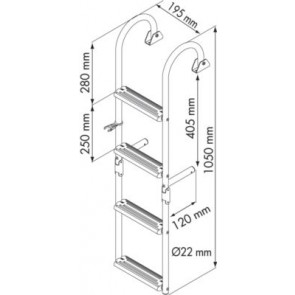 Plastimo zwemtrap RVS smal 180gr. 2 vast/ 2 beweegbaar