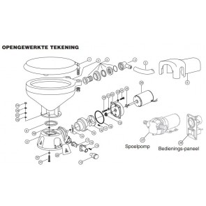 Jabsco Motor/Waste Pomp Kit 24V (QF/DS Toiletten)