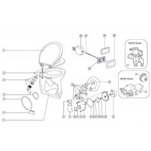 Jabsco Pomp Kit 12V DeLuxe Flush Toilet