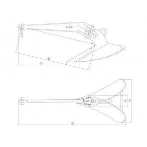 Lewmar CQRÂ® anker NS gegalvaniseerd 16kg/35lbs