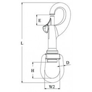 Talamex Musketonhaak met wartel rvs 64mm