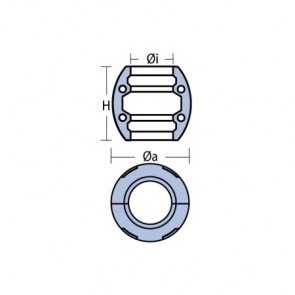 As anode bolvormig aluminium - 30mm