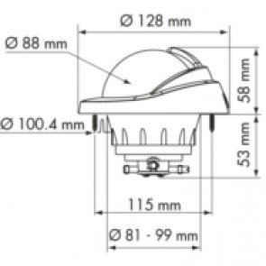 Plastimo Offshore 95 inbouw kompas wit - zwarte roos conisch