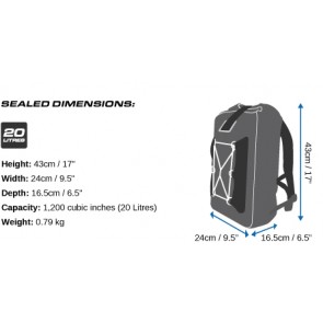 OverBoard Waterdichte Rugzak 20ltr Pro-light backpack black