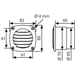 Plastimo ventilatierooster wit 82x82mm